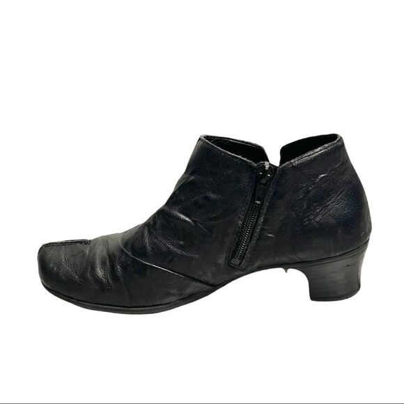 RIEKER Black Leather Ankle Boots With Heel And Button Detail 38 - Picture 3 of 12